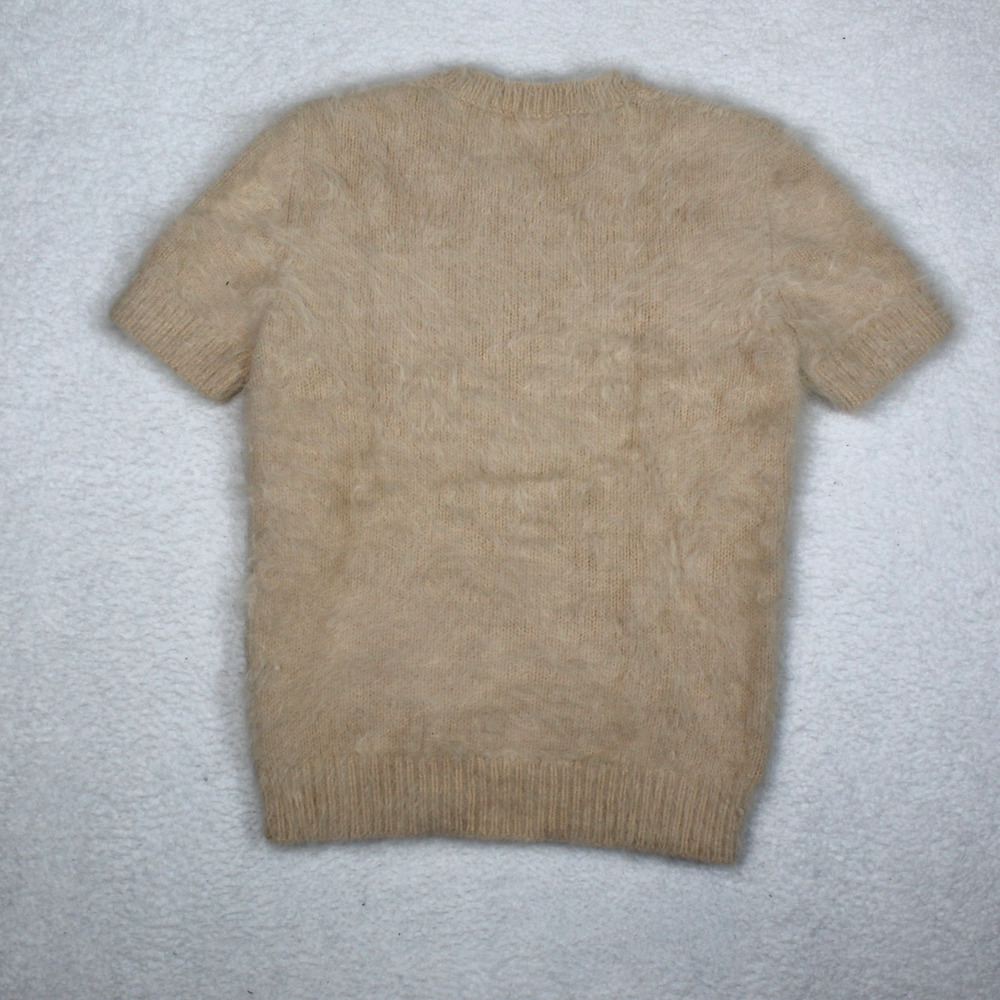 Michael Kors 80% Angora Sweater Women Medium Tan Nude Fuzzy Luxury Soft Designer - Picture 3 of 11